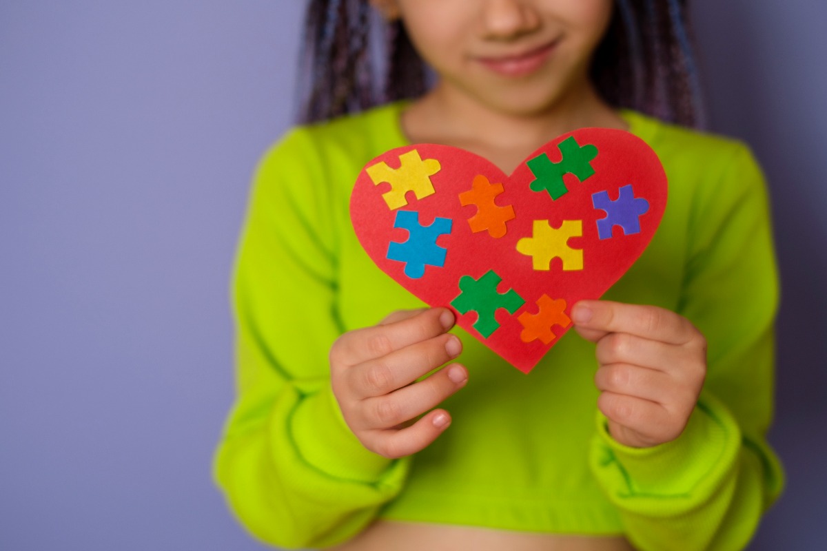 Girl holding a heart